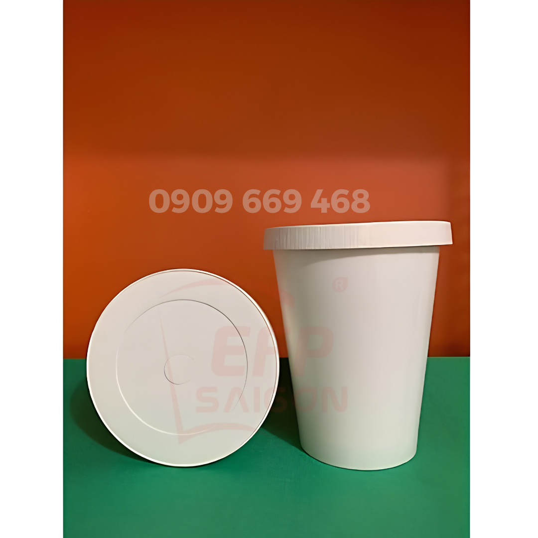 Nắp Giấy Trắng Phi 90 – Nắp Đậy Ly Giấy 12oz, 14oz, 16oz Cho Cafe & Take Away